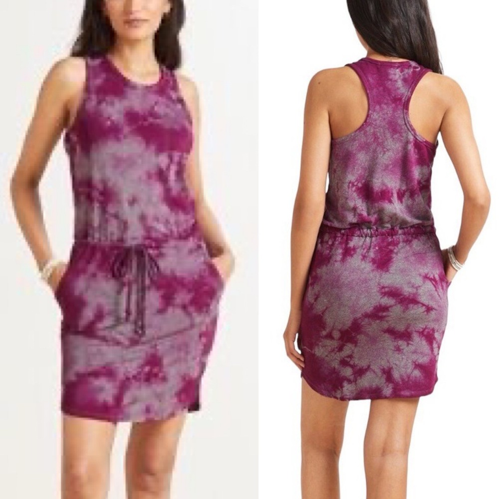 Sundry for Evereve The Weekender Tie Dye‎ Tank Dress Purple Gray Sleeveless XL